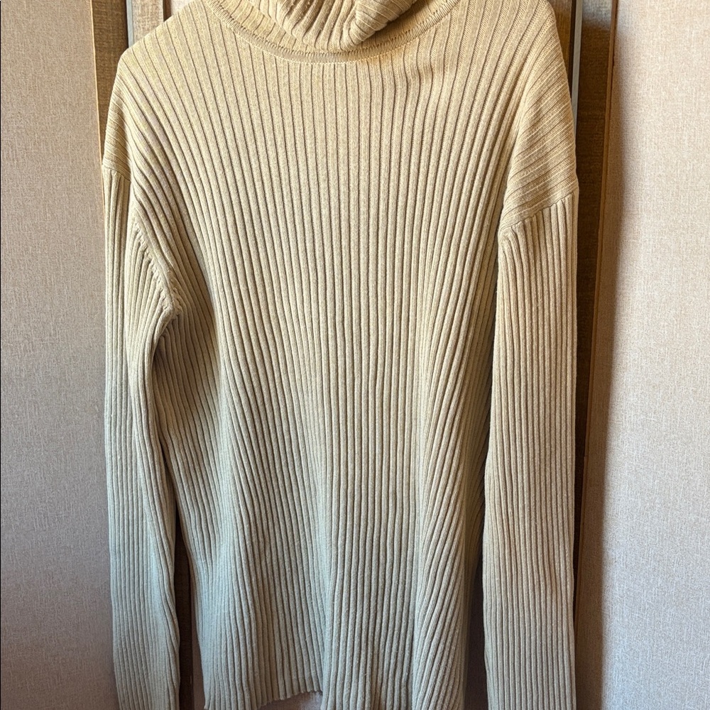 Merona Tan Ribbed cotton Knit Sweater large